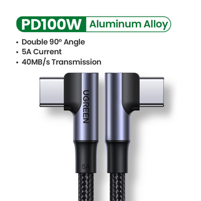 Ugreen kábel USB typu C na USB C pre Samsung Galaxy S9 PD 100W rýchlonabíjací kábel pre Macbook s podporou rýchleho nabíjania Quick Charge 4.0 USB kábel
