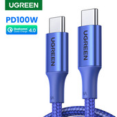 【Új akció】 UGREEN USB-kábel 100W C-típusú C-típusú MacBookhoz Samsung PD100W USB C-típusú gyorstöltő kábel QC4.0 USB C