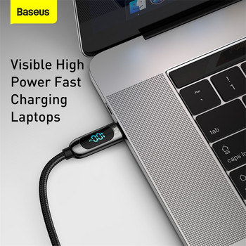 Baseus PD 100W USB тип C към USB C кабел Кабел за данни за бързо зареждане 5A Quick Charge 4.0 QC 3.0 за Xiaomi Huawei Samsung MacBook