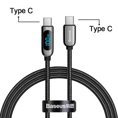Baseus PD 100W USB Tip C na USB C Kabel Podatkovni kabel za brzo punjenje 5A Quick Charge 4.0 QC 3.0 Za Xiaomi Huawei Samsung MacBook