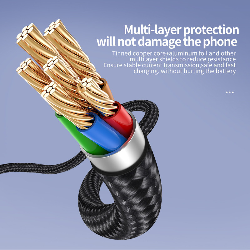 KUULAA Micro USB kábel 3A nejlon gyorstöltő USB adatkábel Samsung Xiaomi LG Tablet Android mobiltelefonhoz USB töltőkábel