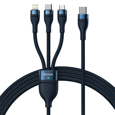 Baseus 3 σε 1 Καλώδιο USB C PD20W 100W QC18W Καλώδιο φορτιστή τηλεφώνου Καλώδιο Micro USB Type C για iPhone 13 12 Samsung Xiaomi HUAWEI
