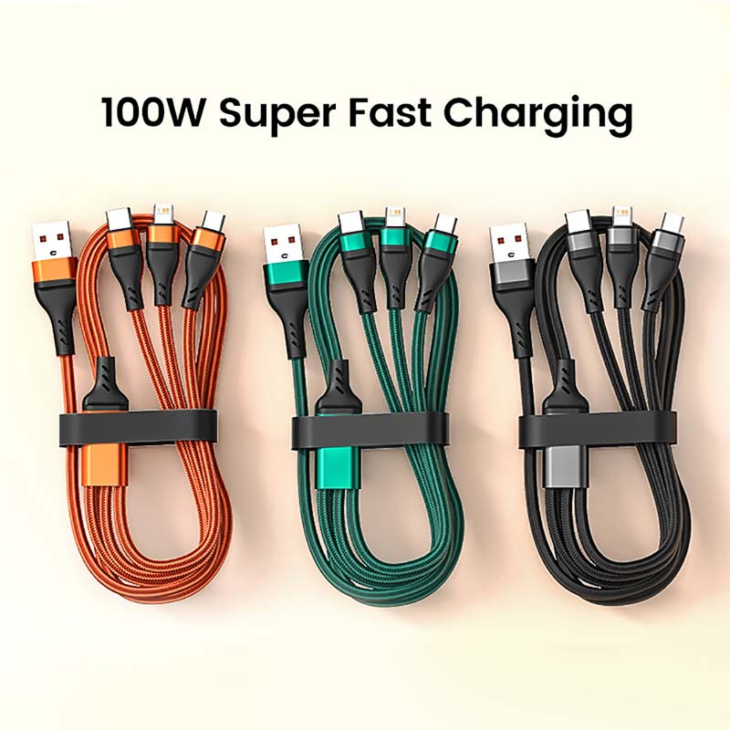 OLAF 3 v 1 USB kábel s rýchlym nabíjaním 6A USB C kábel 100W typu C pre iPhone Samsung Xiaomi Huawei Micro USB dátový kábel