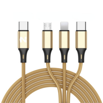 Nohon 3 az 1-ben C típusú USB kábel USB C és C típusú töltőkábel Samsung Huawei Xiaomi 3 az 1-ben Micro USBC kábelhez