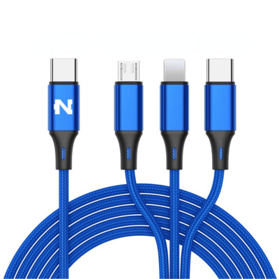 Nohon 3 az 1-ben C típusú USB kábel USB C és C típusú töltőkábel Samsung Huawei Xiaomi 3 az 1-ben Micro USBC kábelhez
