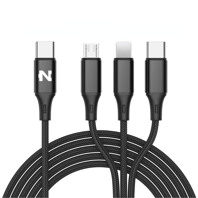 Nohon 3 az 1-ben C típusú USB kábel USB C és C típusú töltőkábel Samsung Huawei Xiaomi 3 az 1-ben Micro USBC kábelhez