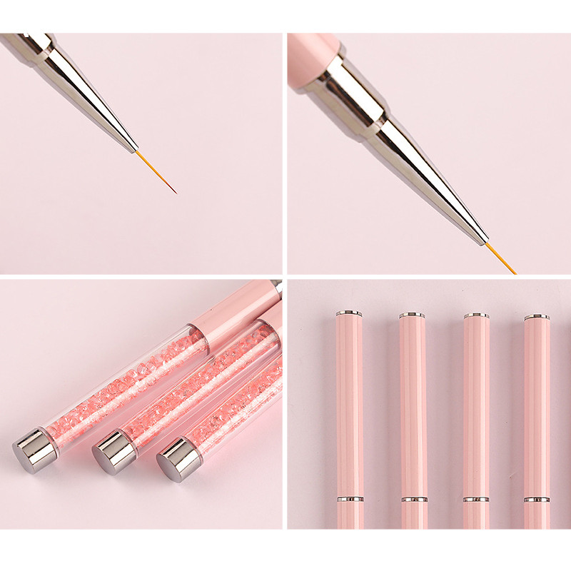 1db Pinceau Nail Art ecsetek manikűr vonalhoz Festés fekete toll ecsetcsíkos százszorszép akril színátmenetes árnyékoló UV gél ecsetek