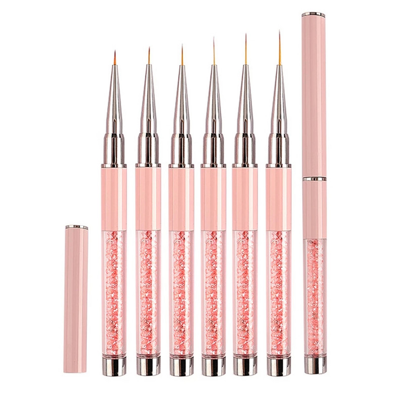 1db Pinceau Nail Art ecsetek manikűr vonalhoz Festés fekete toll ecsetcsíkos százszorszép akril színátmenetes árnyékoló UV gél ecsetek
