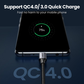 Ugreen USB C към USB Type C кабел за Samsung S20 Huawei Quick Charge 4.0 PD 60W кабел за MacBook Pro iPad 2020 USB кабел за зарядно устройство