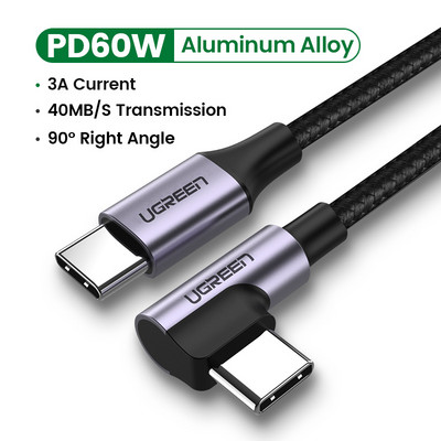 Nabíjací kábel Ugreen USB C na USB typu C pre Samsung S20 Huawei Quick Charge 4.0 PD 60W pre MacBook Pro iPad 2020 USB