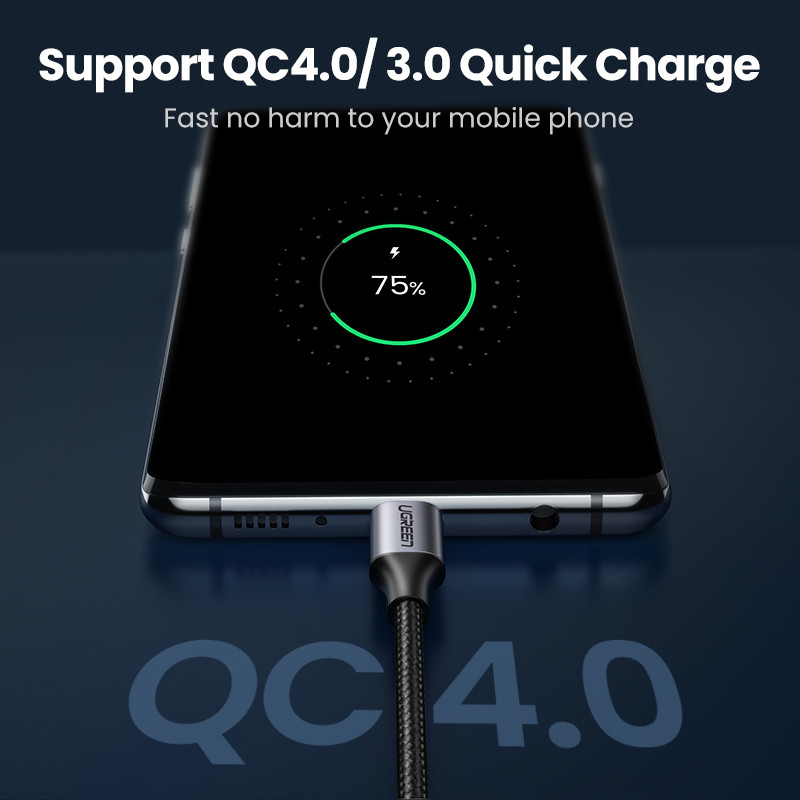 Nabíjací kábel Ugreen USB C na USB typu C pre Samsung S20 Huawei Quick Charge 4.0 PD 60W pre MacBook Pro iPad 2020 USB