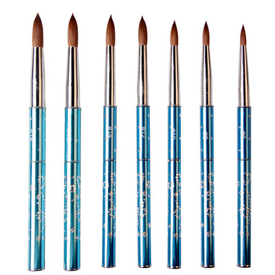 BQAN 1buc 4#6#8#10#12#14#16#18 Pensula Kolinsky Sable Pensule acrilica pentru arta unghiilor Pensula pentru arta unghiilor Pensula pentru pudra acrilica, metal roz, cristal