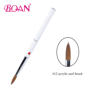 BQAN 1buc 4#6#8#10#12#14#16#18 Pensula Kolinsky Sable Pensule acrilica pentru arta unghiilor Pensula pentru arta unghiilor Pensula pentru pudra acrilica, metal roz, cristal