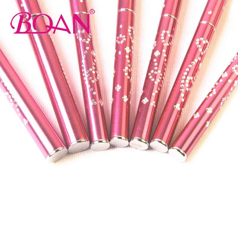 BQAN 1buc 4#6#8#10#12#14#16#18 Pensula Kolinsky Sable Pensule acrilica pentru arta unghiilor Pensula pentru arta unghiilor Pensula pentru pudra acrilica, metal roz, cristal