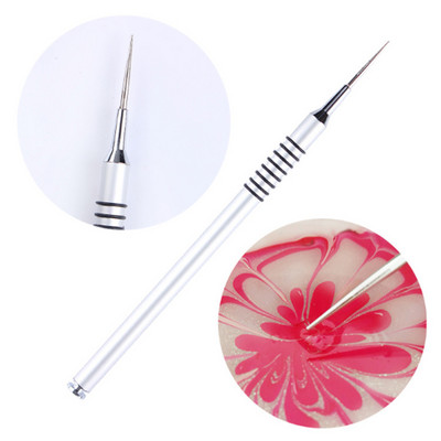 ANGNYA Új 1db 2#3#4#5#6# 100% Kolinsky Hair Nail Art ecset faragó púder gél körömkefe fém kézi manikűr eszközök