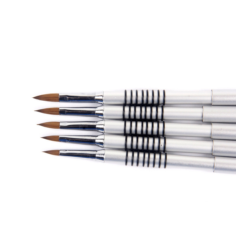 ANGNYA Új 1db 2#3#4#5#6# 100% Kolinsky Hair Nail Art ecset faragó púder gél körömkefe fém kézi manikűr eszközök