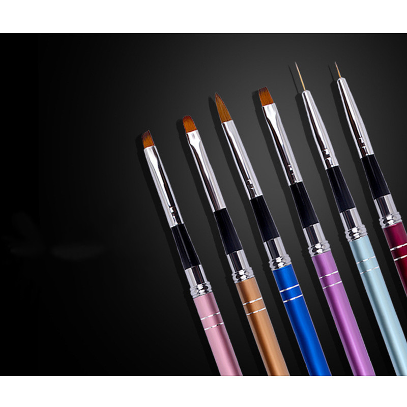 6 db Nail Art Gel Brush UV Gel Festés Rajz Manikűr Ecsetek Eszköz