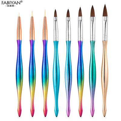 8db/szett Nail Art Liner festő ecset Kristály akril UV gél ecset csík virág festés faragás rajztoll manikűr eszközök