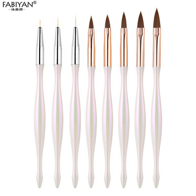 8db/szett Nail Art Liner festő ecset Kristály akril UV gél ecset csík virág festés faragás rajztoll manikűr eszközök