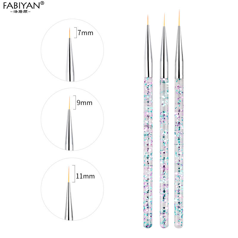 8db/szett Nail Art Liner festő ecset Kristály akril UV gél ecset csík virág festés faragás rajztoll manikűr eszközök