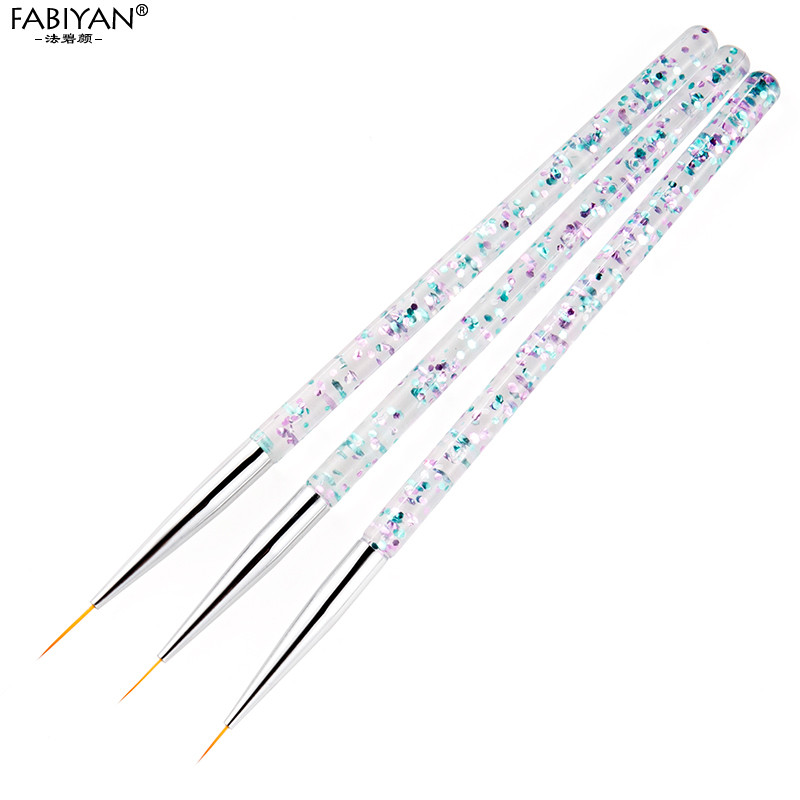 8db/szett Nail Art Liner festő ecset Kristály akril UV gél ecset csík virág festés faragás rajztoll manikűr eszközök