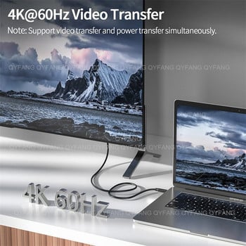 USB3.2 Καλώδιο 20 Gbps USB C 4K@60Hz Καλώδιο βίντεο PD100W για Macbook Switch Thunderbolt 3/4 Fast Charging Συμβατό καλώδιο USB τύπου C