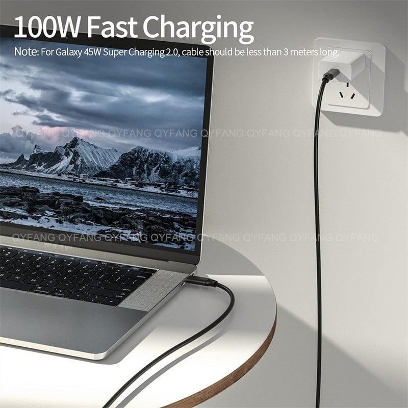 Cablu USB3.2 20Gbps Cablu USB C 4K@60Hz Video PD100W pentru Macbook Switch Thunderbolt 3/4 Cablu USB tip C compatibil cu încărcare rapidă