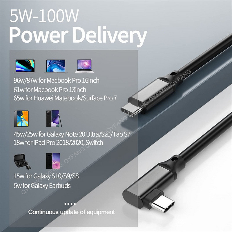 Cablu USB3.2 20Gbps Cablu USB C 4K@60Hz Video PD100W pentru Macbook Switch Thunderbolt 3/4 Cablu USB tip C compatibil cu încărcare rapidă