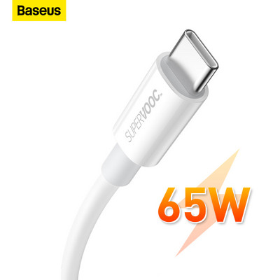 Baseus Supervooc PD65W USB към Type C кабели 6.5A бързо зареждане Кабел за данни на смарт телефон за OPPO Realme One Plus Xiaomi зарядно устройство