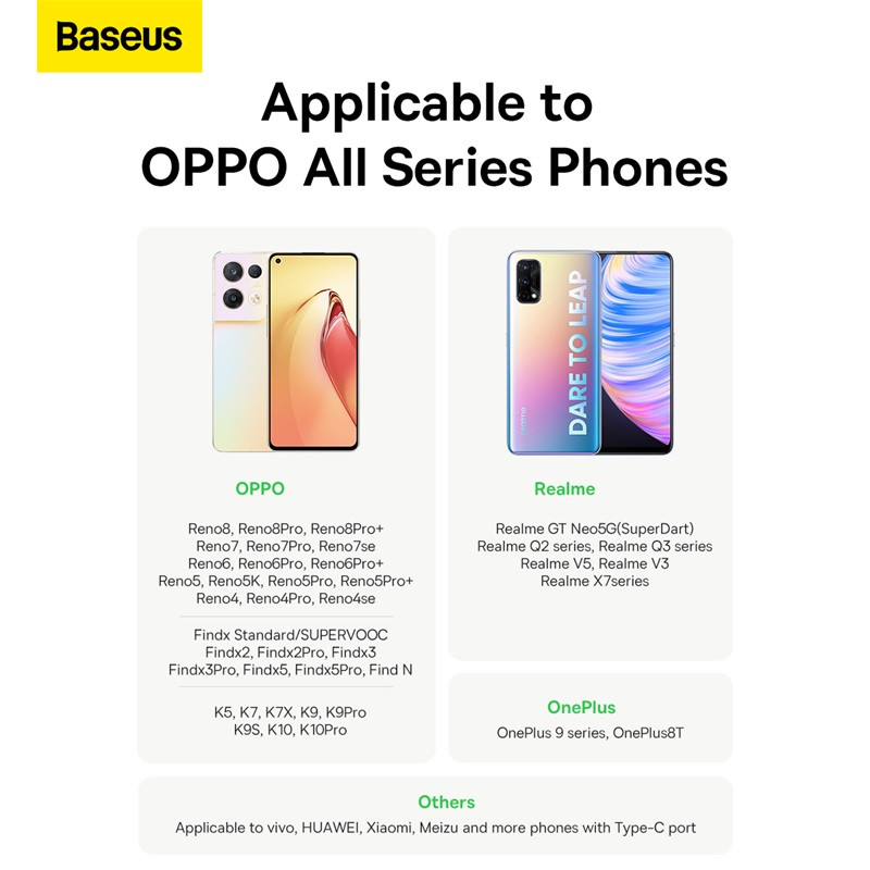 Baseus Supervooc PD65W USB do tipa C kabeli 6.5A brzo punjenje podatkovni kabel pametnog telefona za OPPO Realme One Plus Xiaomi punjač