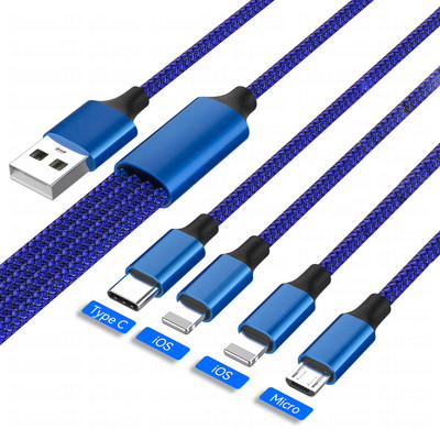 1.3m 4u1 USB kabel za iPhone 14 Pro Max punjač 3u1 mikro/Tip C/8Pin kabel 3A kabel za brzo punjenje za Huawei Samsung Xiaomi