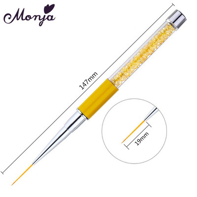 Monja 5/7/9/11/15mm küünekunst Rhinestone akrüülvooder Pintsel Prantsuse jooned Triibud Lillevõre Maalimine Joonistuspliiats Maniküüri tööriistad