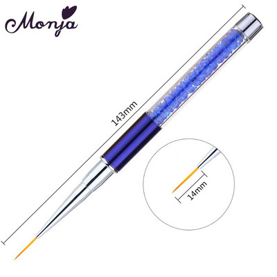 Monja 5/7/9/11/15mm küünekunst Rhinestone akrüülvooder Pintsel Prantsuse jooned Triibud Lillevõre Maalimine Joonistuspliiats Maniküüri tööriistad