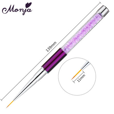 Monja 5/7/9/11/15mm küünekunst Rhinestone akrüülvooder Pintsel Prantsuse jooned Triibud Lillevõre Maalimine Joonistuspliiats Maniküüri tööriistad