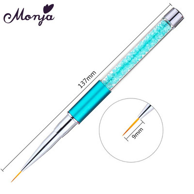Monja 5/7/9/11/15mm küünekunst Rhinestone akrüülvooder Pintsel Prantsuse jooned Triibud Lillevõre Maalimine Joonistuspliiats Maniküüri tööriistad