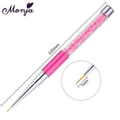 Monja 5/7/9/11/15mm küünekunst Rhinestone akrüülvooder Pintsel Prantsuse jooned Triibud Lillevõre Maalimine Joonistuspliiats Maniküüri tööriistad