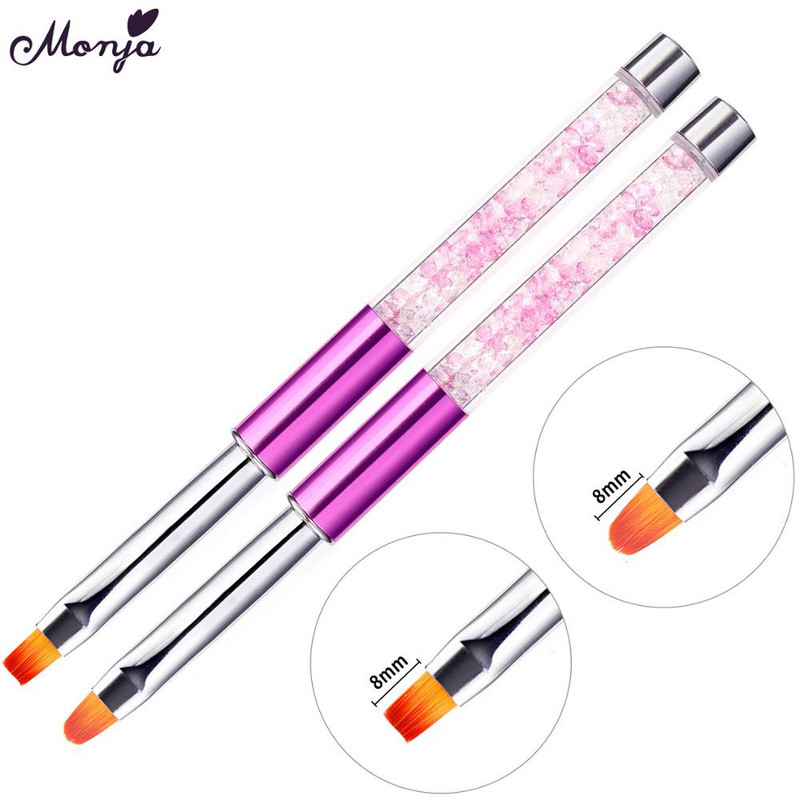 Monja 5/7/9/11/15mm küünekunst Rhinestone akrüülvooder Pintsel Prantsuse jooned Triibud Lillevõre Maalimine Joonistuspliiats Maniküüri tööriistad