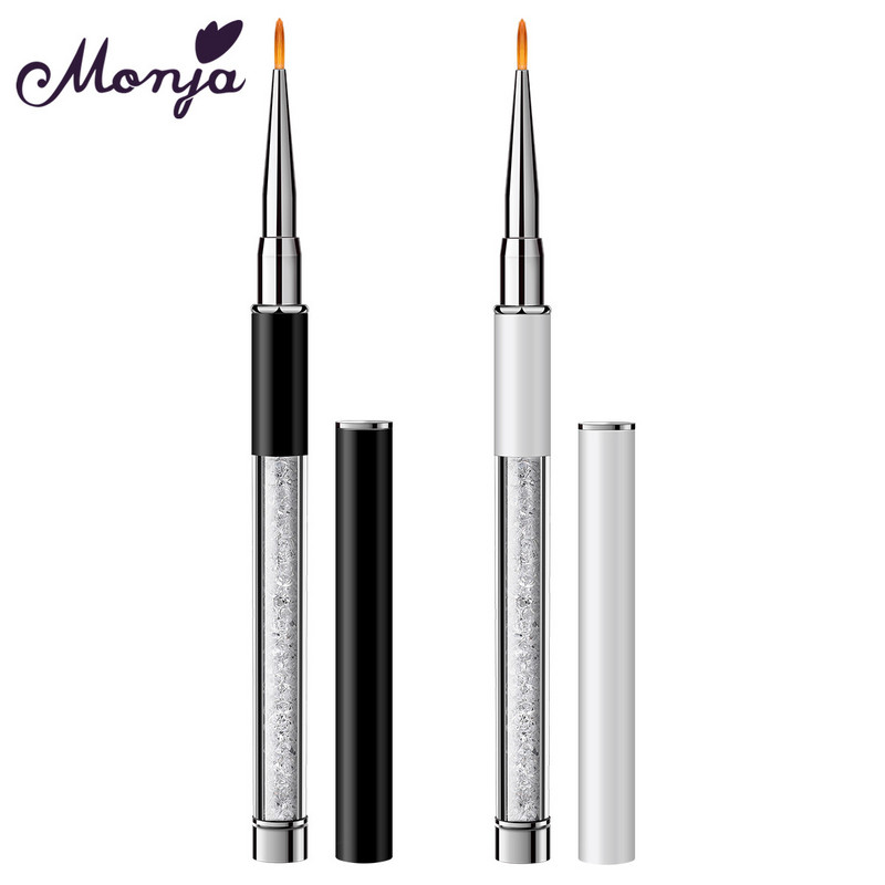 Monja 5/7/9/11/15mm küünekunst Rhinestone akrüülvooder Pintsel Prantsuse jooned Triibud Lillevõre Maalimine Joonistuspliiats Maniküüri tööriistad