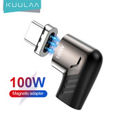 KUULAA 100 W mágneses USB Type C adapter MacBook Pro Elbow USB Type C töltőcsatlakozó Huawei mágneses USB-C adapterhez