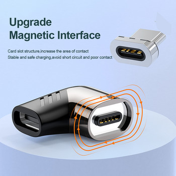 KUULAA 100 W магнитен USB Type C адаптер за MacBook Pro Elbow USB Type C конектор за зареждане за Huawei Magnet USB-C адаптер