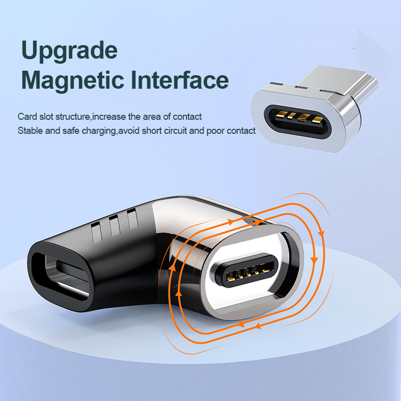 KUULAA 100 W mágneses USB Type C adapter MacBook Pro Elbow USB Type C töltőcsatlakozó Huawei mágneses USB-C adapterhez