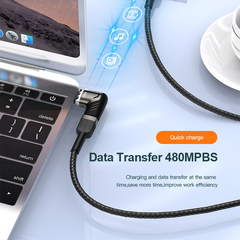 KUULAA 100 W mágneses USB Type C adapter MacBook Pro Elbow USB Type C töltőcsatlakozó Huawei mágneses USB-C adapterhez