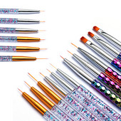 3db/készlet Nail Art Liner Rajz Toll Ecset Barkácsolás UV Gél Rács Vonal Csíkok Festőtoll Akril ecset nyél manikűr eszközök