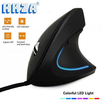 Vezetékes jobb oldali függőleges RGB egér Ergonomikus játék egér 800 1200 1600 3200 DPI USB optikai csukló egészséges mause PC számítógéphez