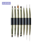 Dual End Nail Art Stripes Lines Liner DIY Festőecset Folyékony Púder Akril UV GEL Extension Builder Francia rajztoll