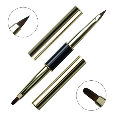 Dual End Nail Art Stripes Lines Liner DIY Festőecset Folyékony Púder Akril UV GEL Extension Builder Francia rajztoll