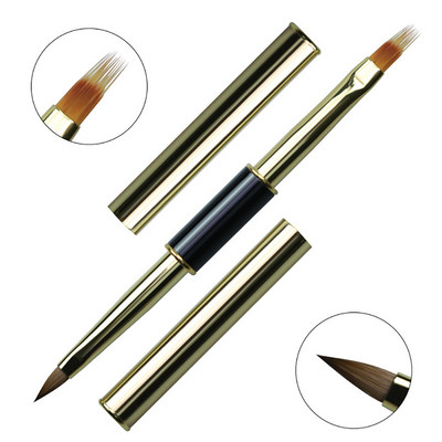 Dual End Nail Art Stripes Lines Liner DIY Festőecset Folyékony Púder Akril UV GEL Extension Builder Francia rajztoll