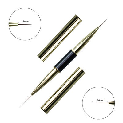 Dual End Nail Art Stripes Lines Liner DIY Festőecset Folyékony Púder Akril UV GEL Extension Builder Francia rajztoll