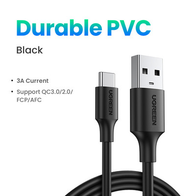 UGREEN USB C - USB A kábel USB-C töltő C típusú gyorstöltő adatkábel Samsung Galaxy S9 Huawei P30 gyorstöltő USB kábelhez