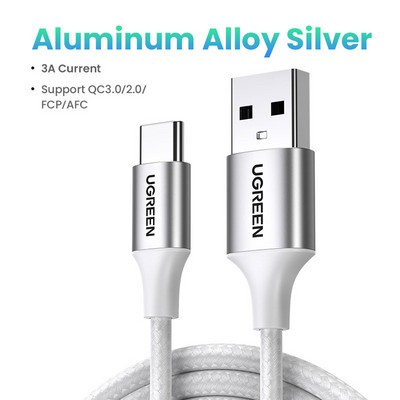 UGREEN USB C - USB A kábel USB-C töltő C típusú gyorstöltő adatkábel Samsung Galaxy S9 Huawei P30 gyorstöltő USB kábelhez